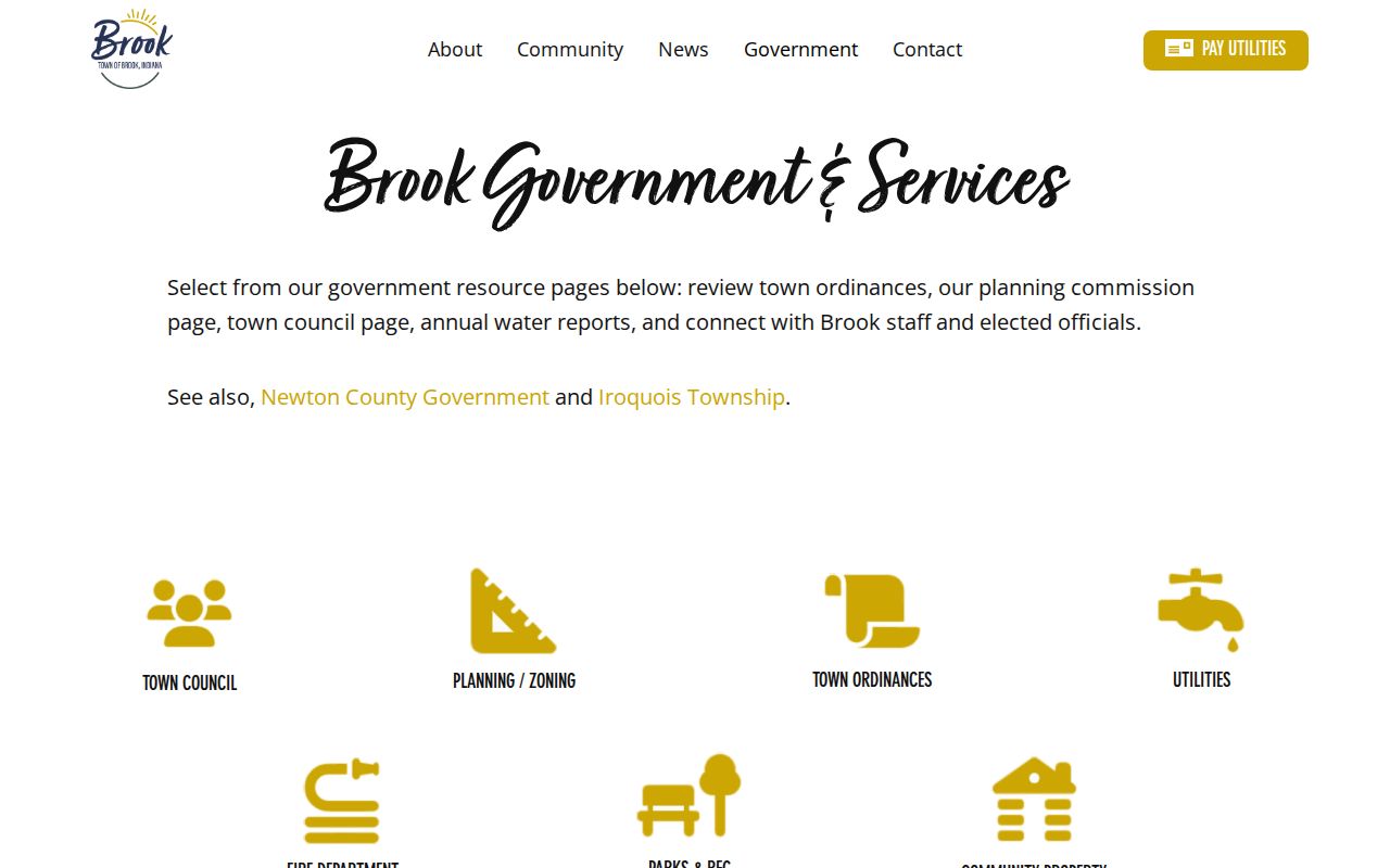 Brook court docket boundary and official town government services