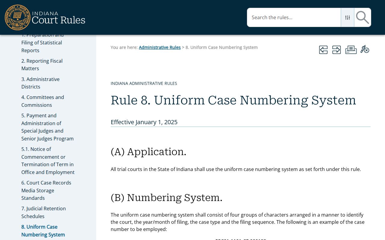 Newton County civil docket uniform case numbering rule