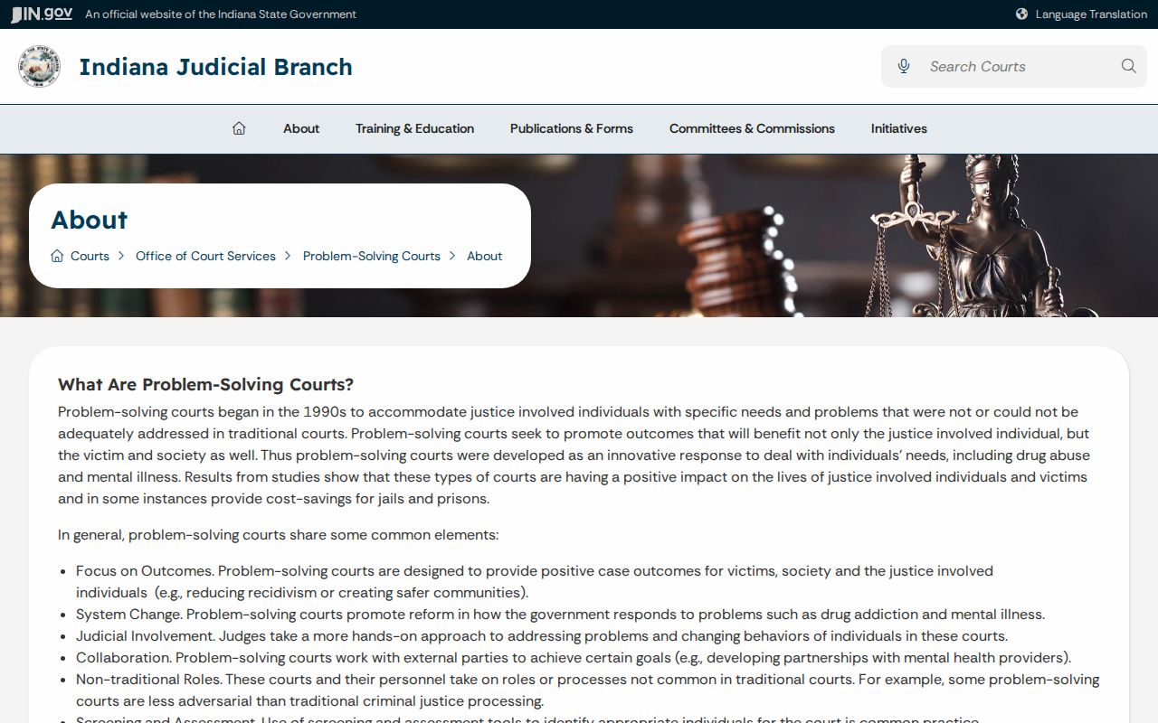 Newton County criminal docket Indiana problem-solving court information