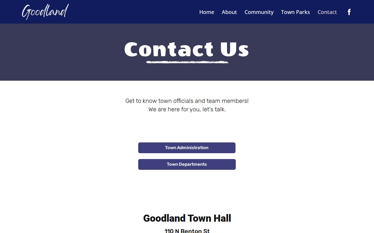Goodland court docket town contact and Clerk-Treasurer information