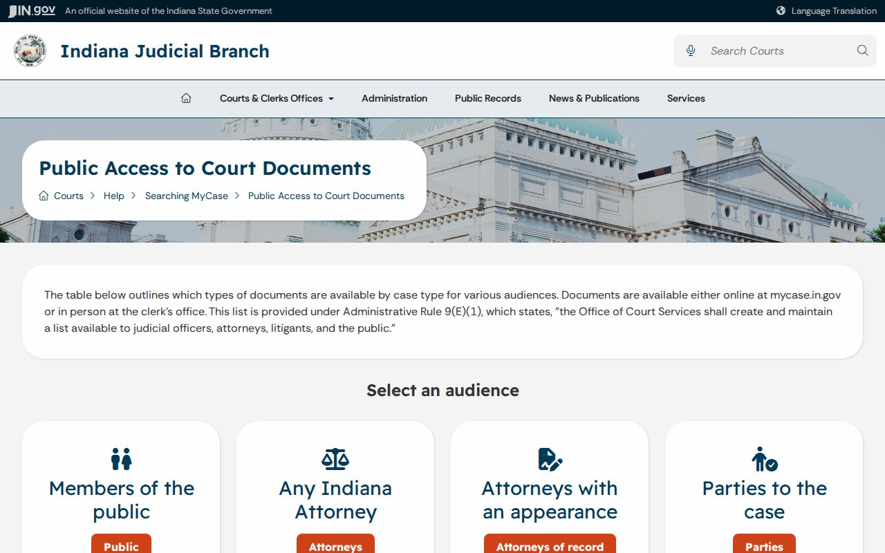 Newton County case search MyCase public document access matrix