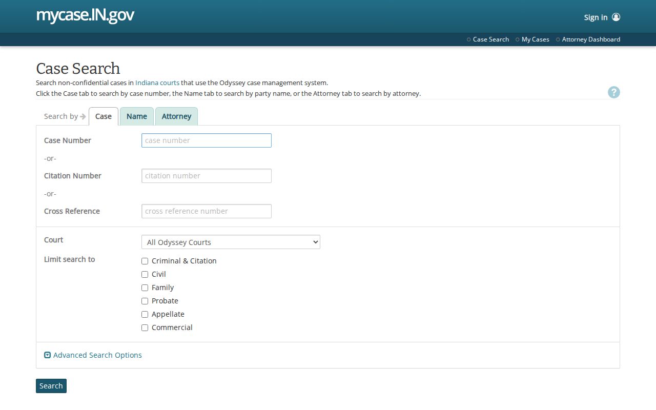 Newton County court docket search form in Indiana MyCase